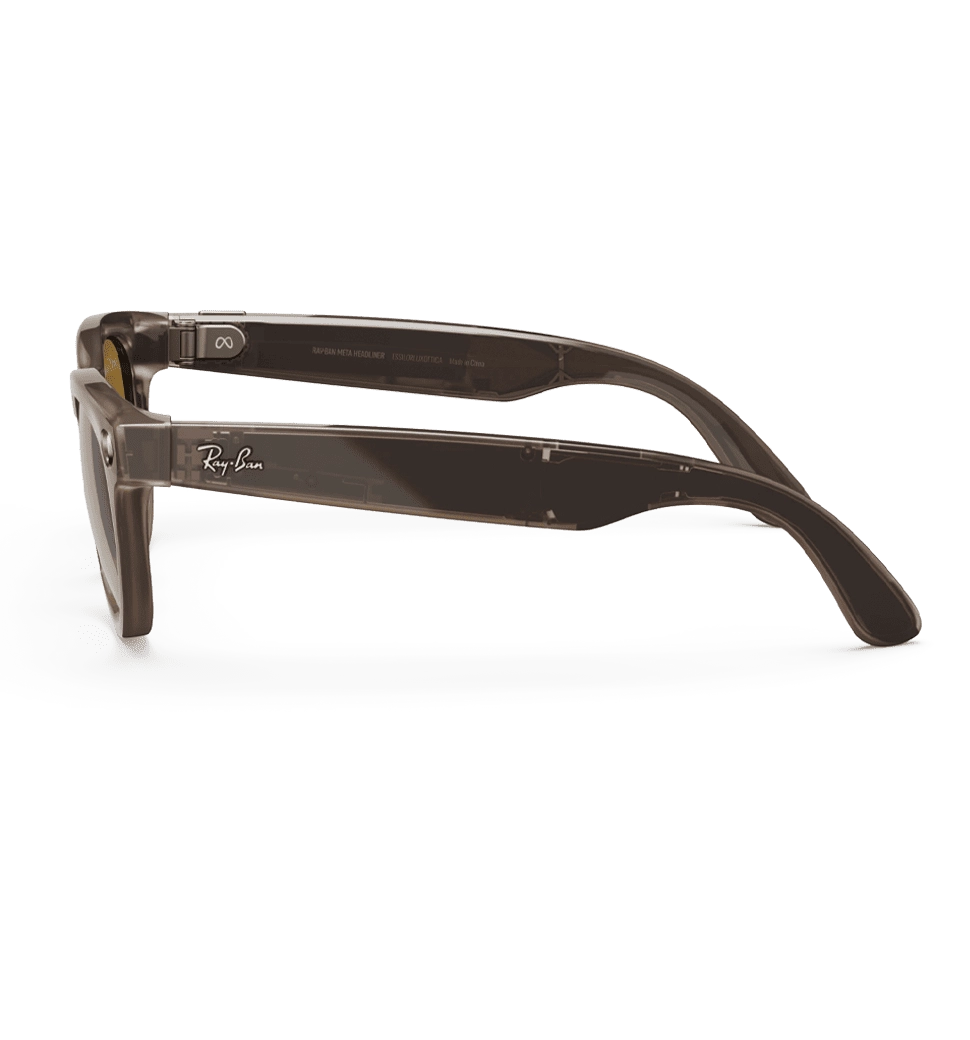 Смарт-очки Ray-Ban Meta Headliner Shiny Warm Stone Frame Clear/Clear Lenses (RW4009 6705ZX 50-23)