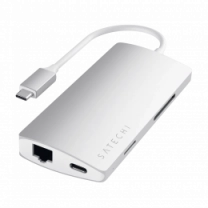Satechi Type-C Multi-Port Adapter 4K with Ethernet V2 Silver (ST-TCMA2S)