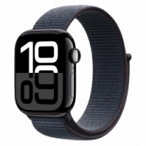 Apple Watch Series 10 46mm Jet Black Aluminum Case with Ink Sport Loop (MWWR3)