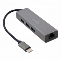 Адаптер Cablexpert A-CMU3-LAN-01, з USB Type-C на Gigabit Ethernet + хаб 3xUSB 3.1 Gen1