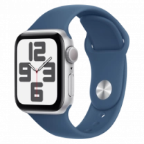 Apple Watch SE2 2024 44mm Silver Aluminium Case with Denim Sport Band M/L UA