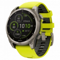 Спортивний годинник Garmin Fenix 8 51mm Solar Sapphire Titanium w. Amp Yellow/Graphite Silicone Band (010-02907-20/21) UA