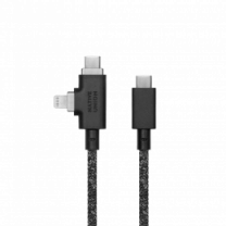 Native Union Belt Cable Duo Pro 240W USB-C to USB-C & Lightning Cosmos Black (2.4 m) (BELT-PROCCL-CO