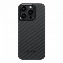 Чохол Pitaka MagEZ Case 4 Twill 600D Black/Grey for iPhone 15 Pro (KI1501PA)