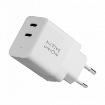 Зарядний пристрій Native Union Fast GaN PD 35W Dual USB-C White (FAST-PD35-WHT-EU)