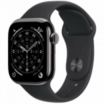 Apple Watch Series 11 GPS + Cellular 46mm Slate Titanium Case with Black Sport Band - M/L (MFD24)
