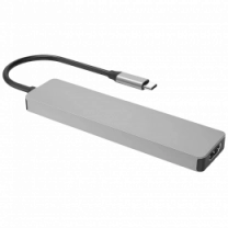 Type-C-Хаб Proove Iron Link 7 in 1 (2*Type-C + 2*USB3.0 + HDMI + SD/TF) (silver)