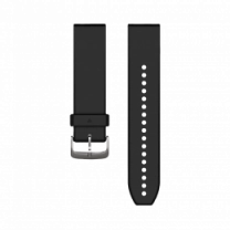Ремінці для годинника Garmin QuickFit 22 силіконові, чорні зі сріблястою фурнітурою