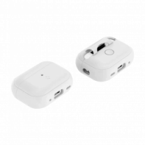 Чохол Spigen для AirPods Pro (Gen 2, 2022), Silicone Fit, White+Strap Gray(ACS05811)