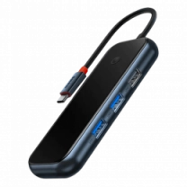 Хаб Baseus AcmeJoy 7-Port Type-C HUB Adapter（Type-C to HDMI*1+USB3.0*2+USB2.0*1+Type-C PD&Data *1+SD/TF*1）Dark Gray