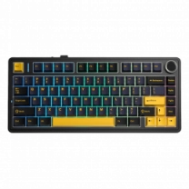 Ігрова клавіатура бездротова AULA F75 Gasket Greywood V3 switch Hot-Swap, PBT, 2.4G wireless, BT, black