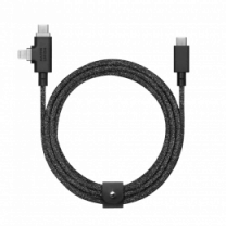 Native Union Belt Cable Duo Pro 240W USB-C to USB-C & Lightning Cosmos Black (2.4 m) (BELT-PROCCL-CO