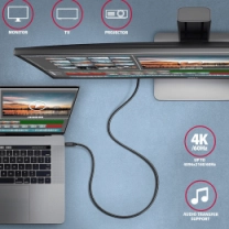 Кабель AXAGON BUCM32-CM10AB USB-C-USB-C 3.2 Gen 2, 1m, PD 100W, 5A, 4K HD,Чорний