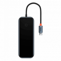 Хаб Baseus AcmeJoy 7-Port Type-C HUB Adapter（Type-C to HDMI*1+USB3.0*2+USB2.0*1+Type-C PD&Data *1+SD/TF*1）Dark Gray