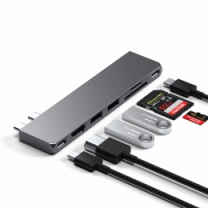 Хаб Satechi Aluminum USB-C Pro Hub Slim Adapter Space Gray (ST-HUCPHSM)