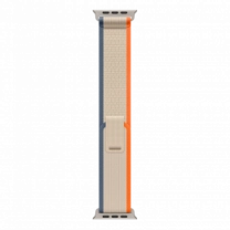 Apple Watch Ultra 2 49mm Natural Titanium Case with Orange/Beige Trail Loop - S/M (MRF13)