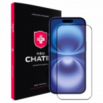 Защитное стекло +NEU Chatel Corning Gorilla Glass with Mesh for iPhone 16 Plus/15 Plus Front Black
