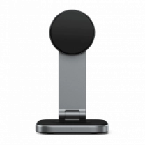 Зарядний пристрій Satechi 2-in-1 Foldable Qi2 Wireless Charging Stand Space Gray (ST-Q21FM)