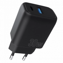 Адаптер Proove Silicone Power Plus 30W (Type-C + USB) (black)