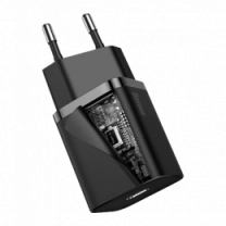 Адаптер Baseus Super Si Quick Charger Type-C 20W с Type-C to Lightning Cable Black (TZCCSUP-B01)