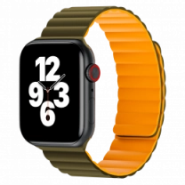 Ремешок Wiwu для Apple Watch 38/40/41mm Magnetic silicone watch band Green-Yellow
