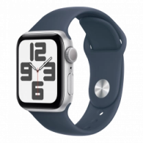 Смарт-годинник Apple Watch SE (gen 2) 2023 40mm Silver Aluminum Case with Storm Blue Sport Band S/M (MRE13)