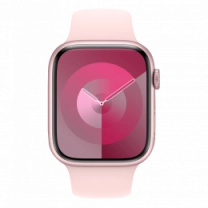 Apple Watch Series 9 45mm Pink Aluminum Case with Light Pink Sport Band S/M (MR9G3)
