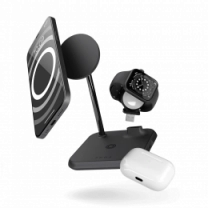 Зарядний пристрій Zens 4-in-1 Magnetic + Watch Aluminium Wireless Charger Black (ZEDC20B/00)