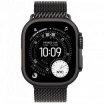 Apple Watch Ultra 3 GPS + Cellular 49mm Black Titanium Case with Black Titanium Milanese Loop - Large (MF1T4)