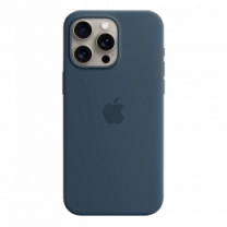 Чехол Силиконовый iPhone 15 Pro Silicone Case с MagSafe Storm Blue (MT1D3)