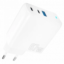 Адаптер Proove Shot GaN 67W (2Type-C + USB) (white)