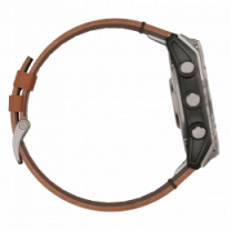 Спортивний годинник Garmin Fenix 8 51mm AMOLED Sapphire Carbon grey DLC w. Chestnut Leather Band (010-02905-40)