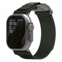 Ремінець AULUMU A11 band for Apple Watch,  Silver buckle+Orange Strap silver+misty green A11-NL-SL-OG