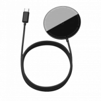БЗП Baseus Simple Mini Magnetic Wireless Charger для IP12 с Type-C Cable Black (WXJK-F01)