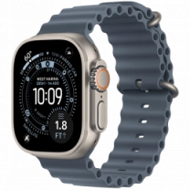 Apple Watch Ultra 3 GPS + Cellular 49mm Natural Titanium Case with Anchor Blue Ocean Band (MEWH4)