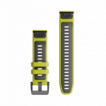 Ремінці для годинника Garmin QuickFit 22 силіконові, кольору електрік лайм/графітові