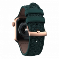 Ремешок Njord Salmon Leather Strap Dark Green для Apple Watch 41mm/40mm (SL14112)