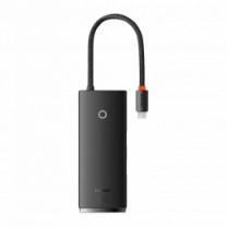 Хаб Baseus Lite Series 6-in-1  (Type-C to HDMI + 2xUSB 3.0 + Type-C + SD/TF) (black)(WKQX050001)