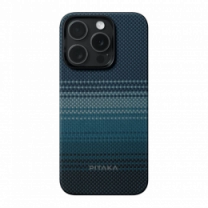 Чехол Pitaka MagEZ Case 4 Twill 1500D Black/Blue for iPhone 15 Pro (KI1508P)