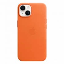 Чехол кожаный iPhone 14 Leather Case with MagSafe Orange (MPP83)