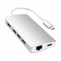 Satechi Type-C Multi-Port Adapter 4K with Ethernet V2 Silver (ST-TCMA2S)