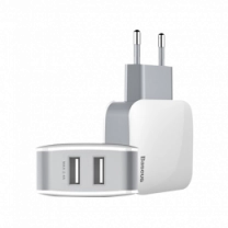 Адаптер Baseus Letour Dual U Charger (EU) White+Gray (ZCL2B-B02)