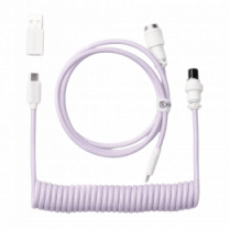 Кабель USB-A/USB-C > USB-C заряджання/синхронізації Keychron, 1.36м, Type-C, Coiled Aviator, фіолетовий