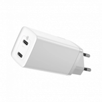 Адаптер Baseus GaN Lite Quick Charger C+U 65W EU White (CCGAN2L-B02)