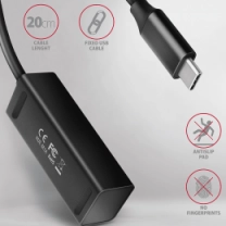 Хаб AXAGON HUE-M1C SuperSpeed USB-C MINI hub, USB-C кабель 20см, Чорний