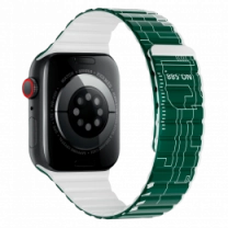 Ремінець Wiwu для Apple Watch 38/40/41mm Smart Magnetic silicone watch band Green-Gray