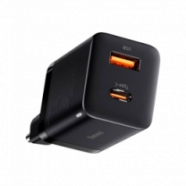 Адаптер Baseus Super Si Pro Quick Charger Type-C+USB 30W Black (CCSUPP-E01)