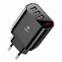 Адаптер Baseus Mirror Travel Charger 3USB 3.4A Black (CCALL-BH01)