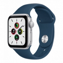 Смарт-годинник Apple Watch SE 44mm Silver Aluminum Case with Abyss Blue Sport Band (MKQ43)