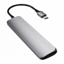 Xaб Satechi Aluminum Type-C Slim Multi-Port Adapter 4K V2 Space Gray (ST-SCMA2M)